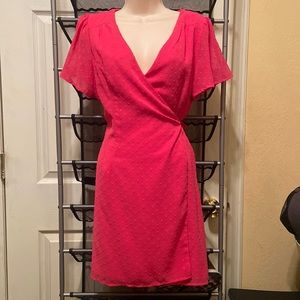 Forever 21 Pink Heart Wrap Dress Size L
